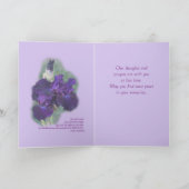 Donker Paarse Iris Sympathy Card- aanpassen Kaart (Binnen)