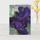Donker Paarse Iris Sympathy Card- aanpassen Kaart (Gele Bloem)
