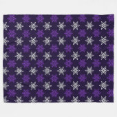 Donker Paarse Kerstmis Sneeuwvlok Naadloos Patroon Fleece Deken (Voorkant (Horizontaal))