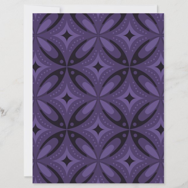 Donker Paarse Kleur Retro Patroon (Voorkant)