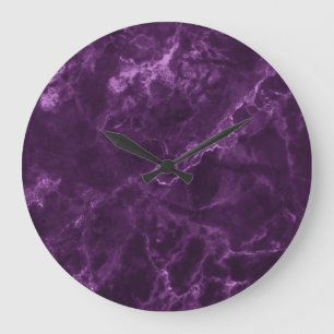Donker paarse marmer: luxe textuur. grote klok
