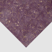Donker Paarse met Goud Schetste Rozen Tissue Papie Tissuepapier (Detail)