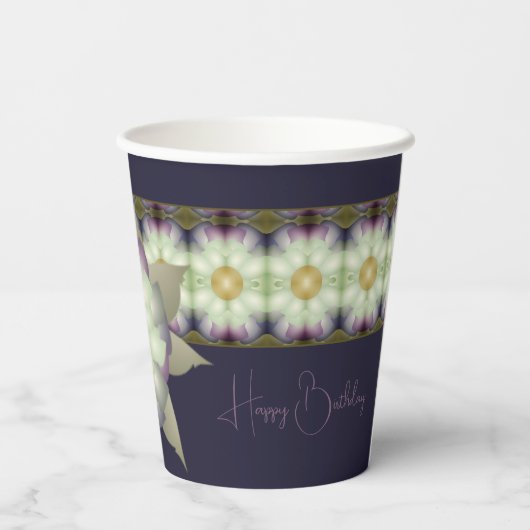 Donker Paarse met Mauve Papieren Bekers (Achterkant)