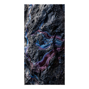 Donker Paarse Mineraal Abstracte Muurkunst Poster