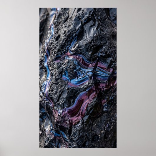 Donker Paarse Mineraal Abstracte Poster (Voorkant)
