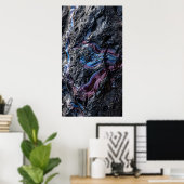 Donker Paarse Mineraal Abstracte Poster (Thuiskantoor)