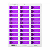 Donker Paarse Monogram Chevron Etiket (Full Sheet)