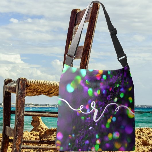 Donker Paarse mousserende Crossbody Tas