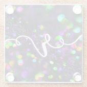 Donker Paarse mousserende Glazen Onderzetter (Achterkant)