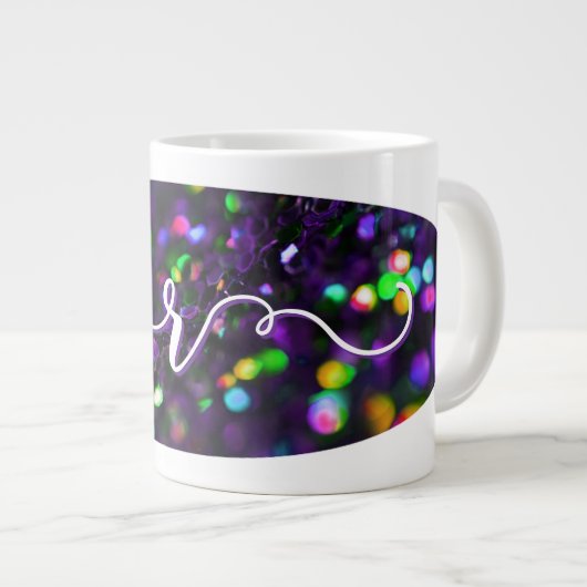 Donker Paarse mousserende Grote Koffiekop (Voorkant rechts)