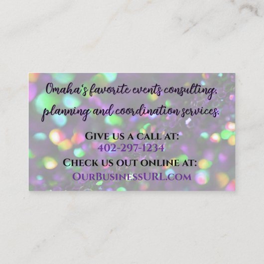 Donker Paarse mousserende Visitekaartje (Achterkant)