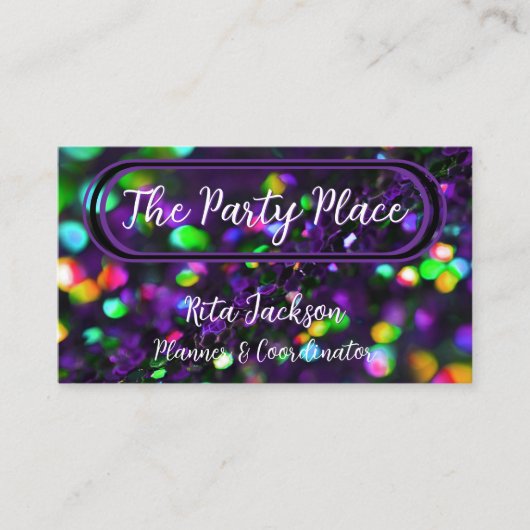 Donker Paarse mousserende Visitekaartje (Voorkant)