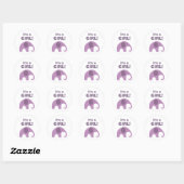 Donker Paarse olifant Baby shower Seal Ronde Sticker (Vel)