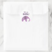 Donker Paarse olifant Baby shower Seal Ronde Sticker (Tas)