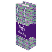 Donker Paarse Patroon Wijn Cadeautas (Achterkant Gekanteld)