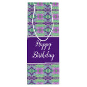 Donker Paarse Patroon Wijn Cadeautas (Achterkant)