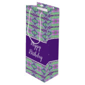 Donker Paarse Patroon Wijn Cadeautas (Voorkant Gekanteld)