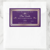 Donker Paarse Product Label Goud Lijst met Logo (Tas)