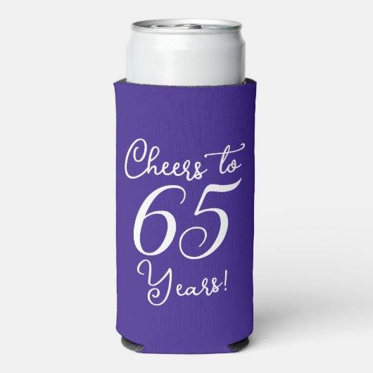 Donker Paarse Proost op 65 jaar 65ste verjaardagsf Seltzer Blikjeskoeler