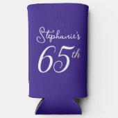 Donker Paarse Proost op 65 jaar 65ste verjaardagsf Seltzer Blikjeskoeler (Voorkant)