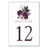 Donker Paarse Pruim Roze Bloemen Groen Tafel | Kaart (Achterkant)