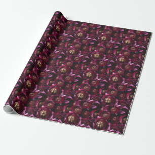 Donker Paarse ranunculus, bloeiende close-up. Cadeaupapier
