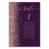 Donker Paarse Roos Gouden Glitter Bruiloft Kaart (Voorkant)