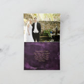 Donker Paarse Roos gouden trouwfoto dank u Bedankkaart (Binnen)