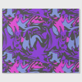 Donker Paarse, roze en hemelsblauw Abstract patroo Cadeaupapier (Vlak)