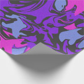 Donker Paarse, roze en hemelsblauw Abstract patroo Cadeaupapier (Hoek)