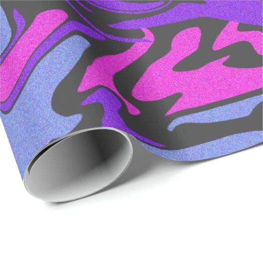 Donker Paarse, roze en hemelsblauw Abstract patroo Cadeaupapier (Rol Hoek)