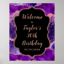 Donker Paarse Roze Pailletten Agate Verjaardags We