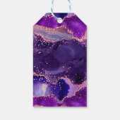 Donker Paarse Roze Sequins Agaat Verjaardag Bedank Cadeaulabel (Achterkant)