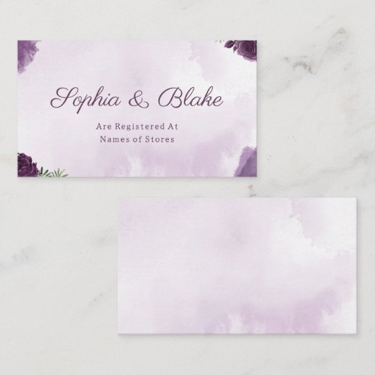 Donker Paarse Rozen Bloemen Gotische Registry Encl Informatiekaartje (Voorkant / Achterkant)