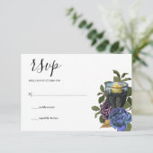 Donker Paarse Rozen Gotisch RSVP Kaartje (Staand voorkant)