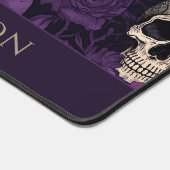Donker Paarse schedels Rozen Gotisch Bureaumat (Hoek)