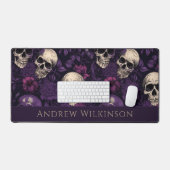 Donker Paarse schedels Rozen Gotisch Bureaumat (Keyboard & Muis)