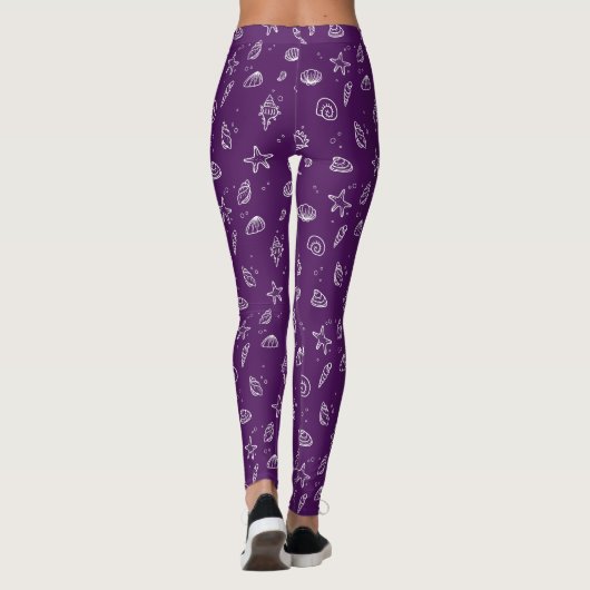 Donker Paarse Seashell Leggings (Achterkant)