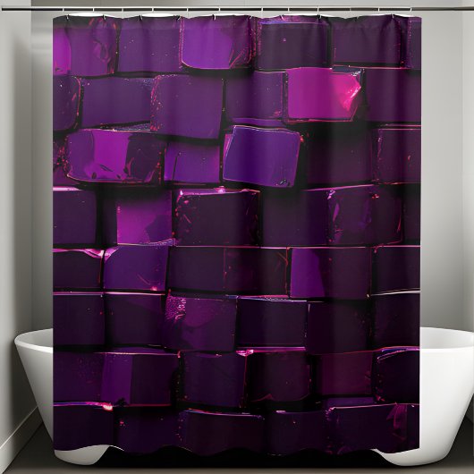 Donker Paarse Sequin Douchegordijn