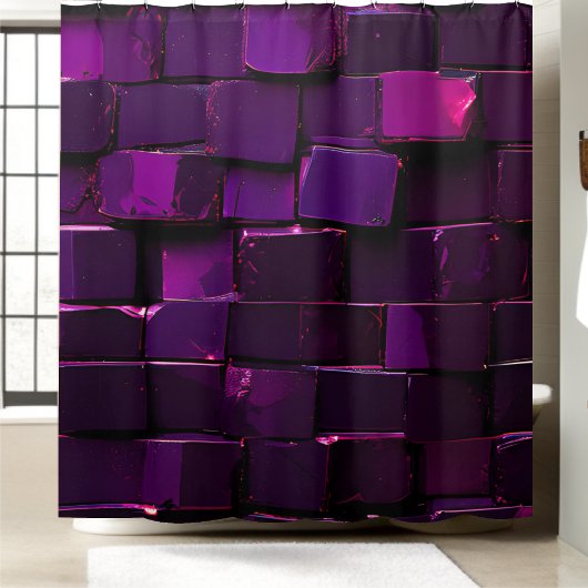 Donker Paarse Sequin Douchegordijn