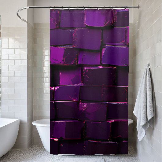 Donker Paarse Sequin Douchegordijn