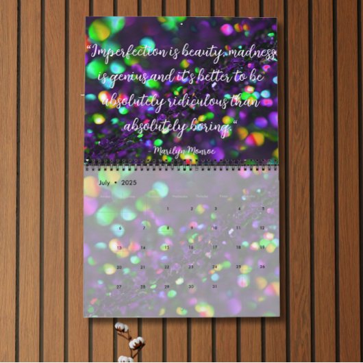 Donker Paarse Sparkling Aangepaste Tijdlijn Kalender