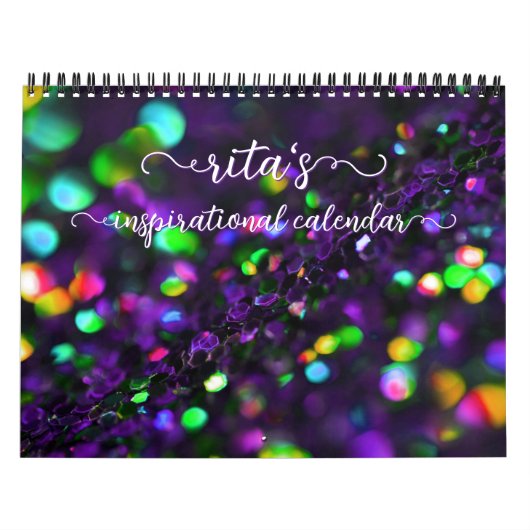 Donker Paarse Sparkling Aangepaste Tijdlijn Kalender (Hoes)