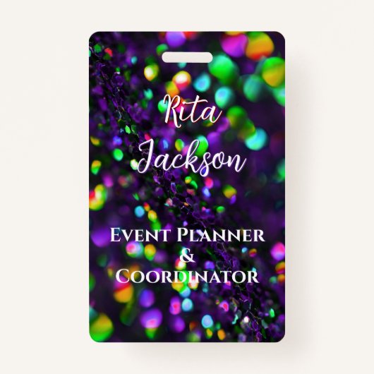 Donker Paarse Sparkling ID Badge (Voorkant)