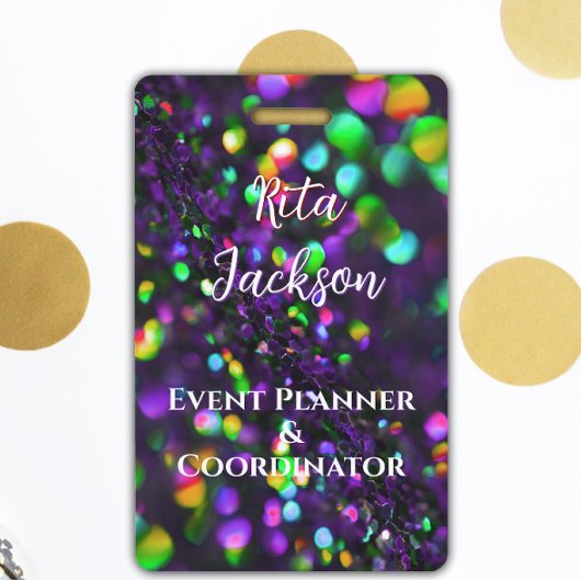 Donker Paarse Sparkling ID Badge