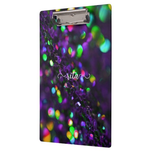 Donker Paarse sprankelende klembord (Links)