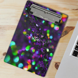 Donker Paarse sprankelende mini-klembord Mini Klembord