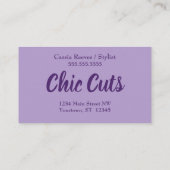 Donker Paarse textuur Hair Style Cosmetics Visitekaartje (Achterkant)