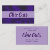 Donker Paarse textuur Hair Style Cosmetics Visitekaartje (Voorkant / Achterkant)