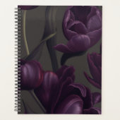 Donker Paarse Tulp Bloemenjournaal – Elegant Moody Planner (Voorkant)